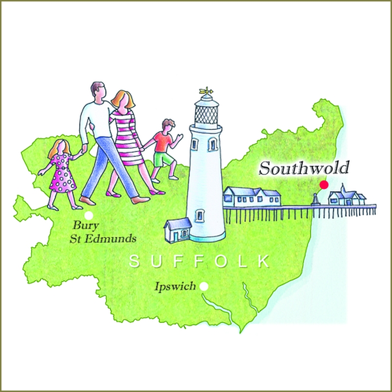 Illustrated map Southwold Suffolk by Rachel Green Xtrahead